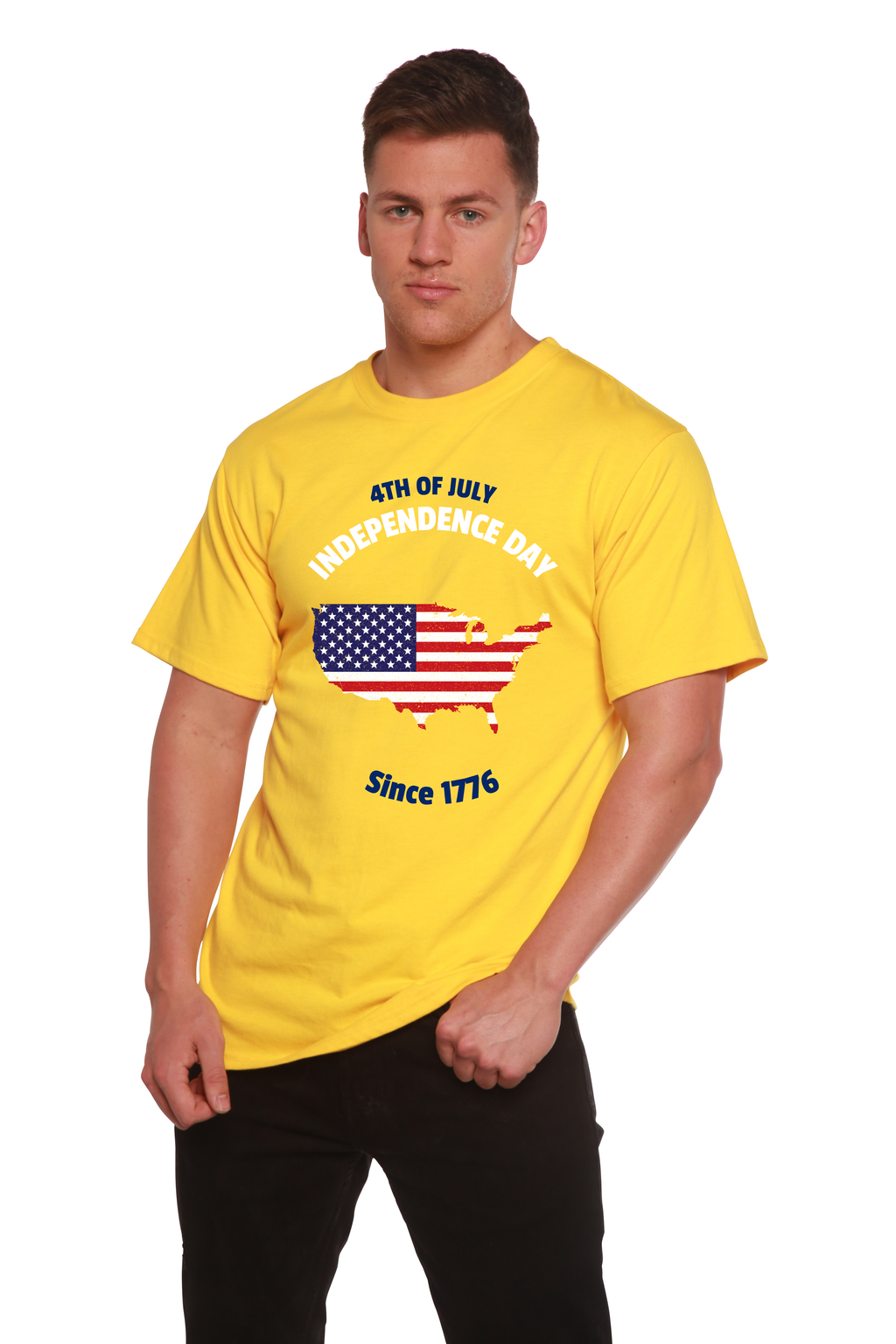 4th of July Men's Bamboo Viscose/Organic Cotton Short Sleeve Graphic T-Shirt