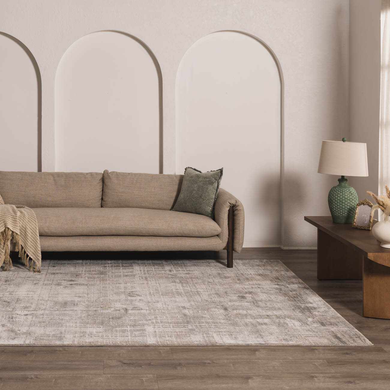 Fallin Gray Thick Luxe Abstract Striped Rug