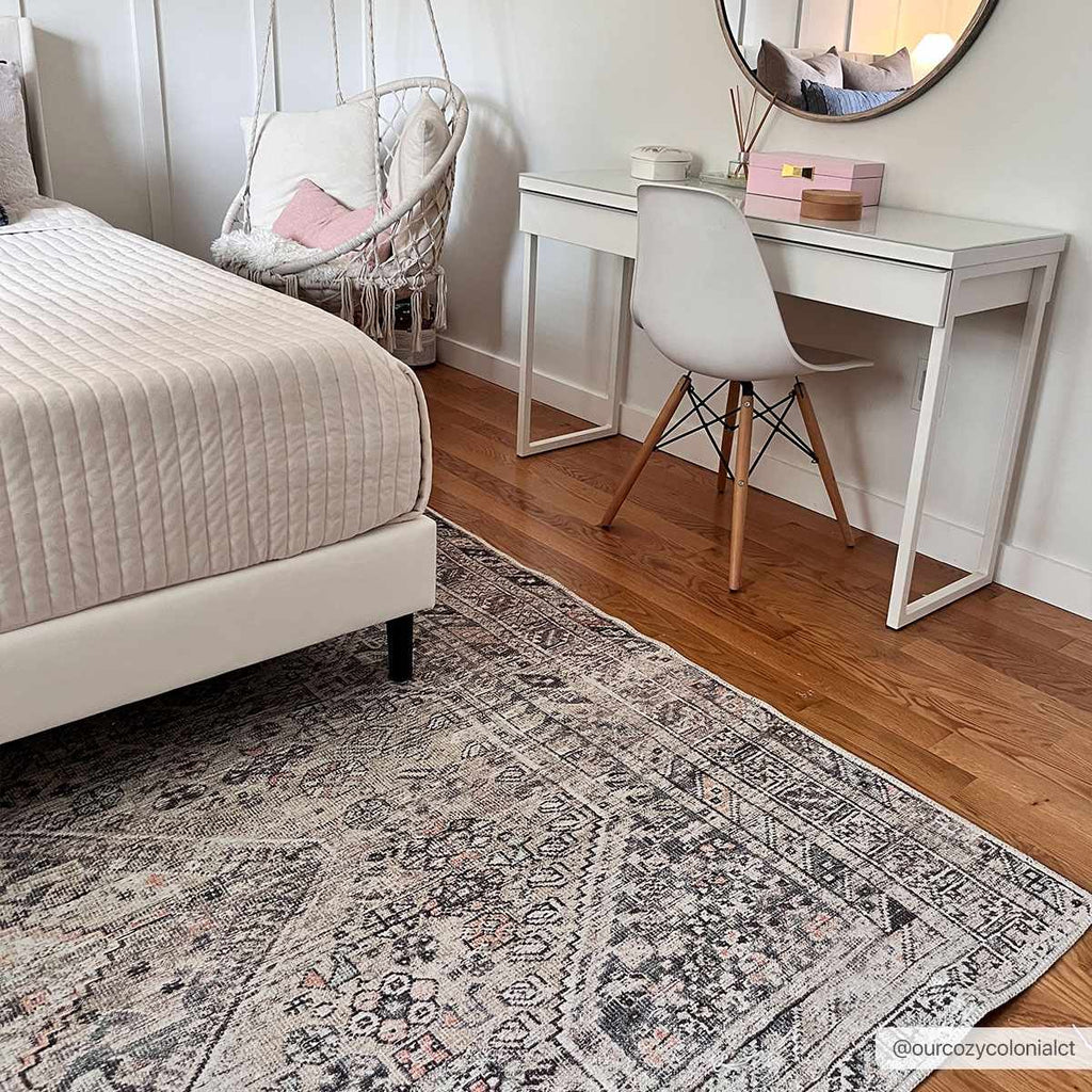 Barny Tan Washable Area Rug