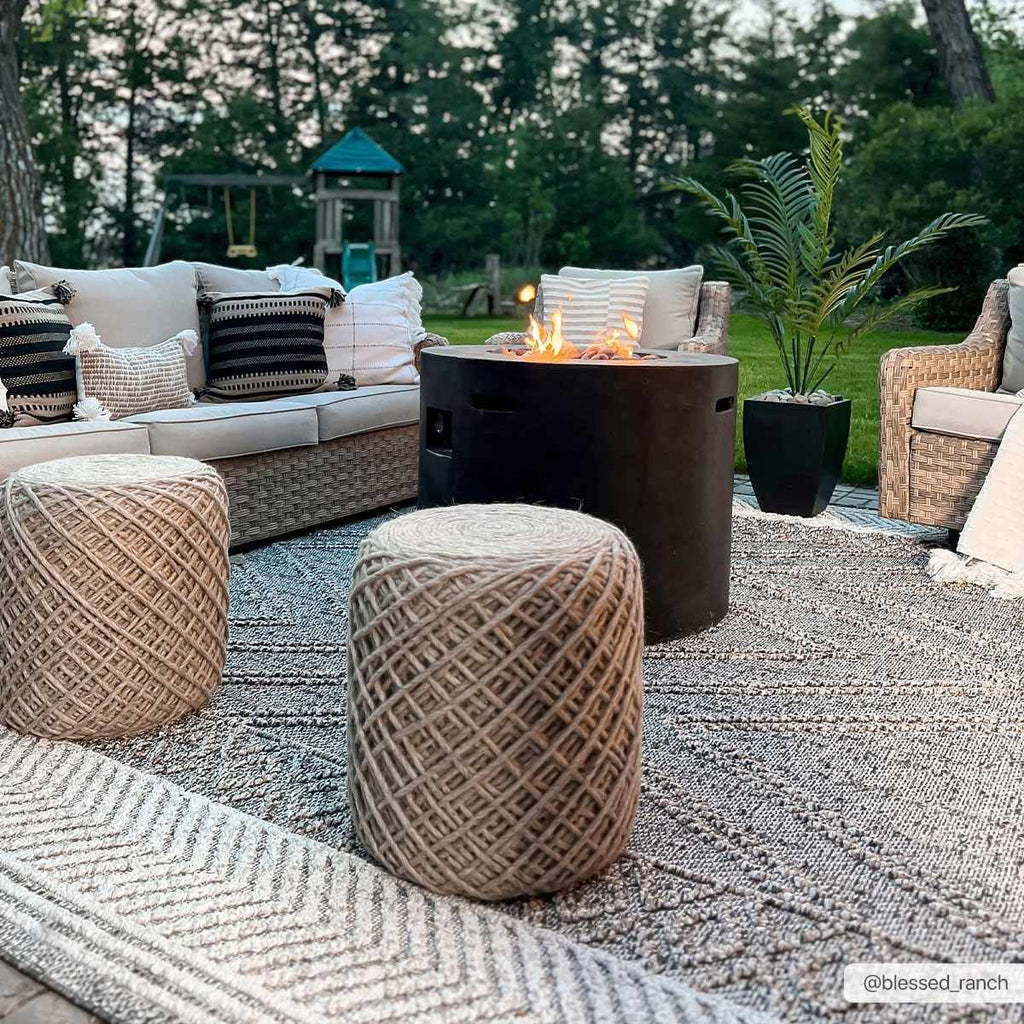 Beige Charcoal Areli Outdoor Area Rug