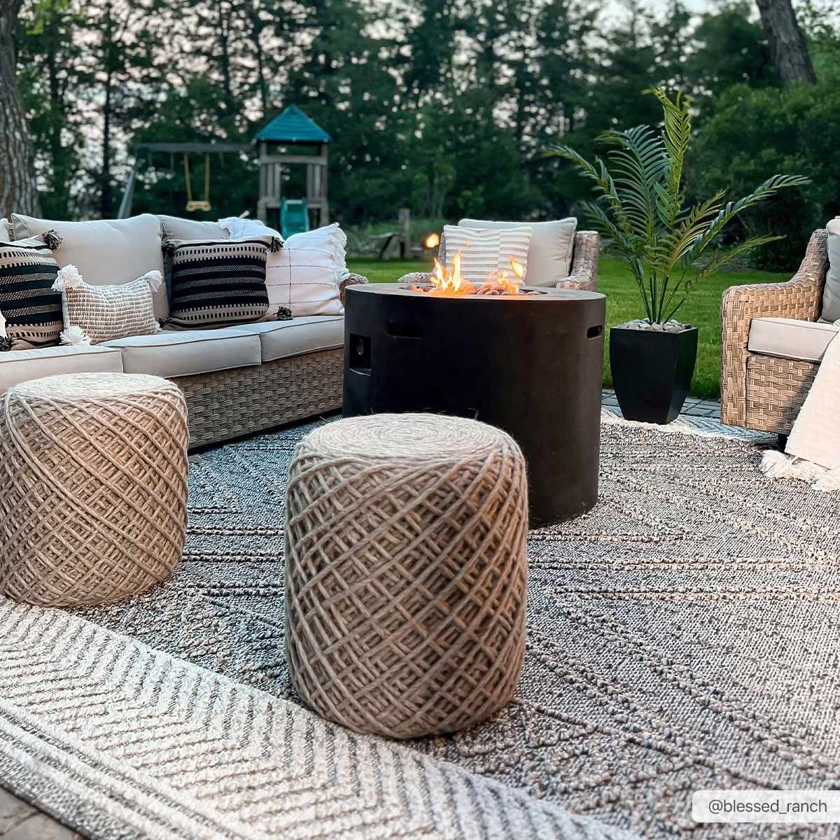 Beige Charcoal Areli Outdoor Area Rug