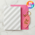 Best Babes Motel Style Keychain with Birthday Greeting Card | Gift for Her