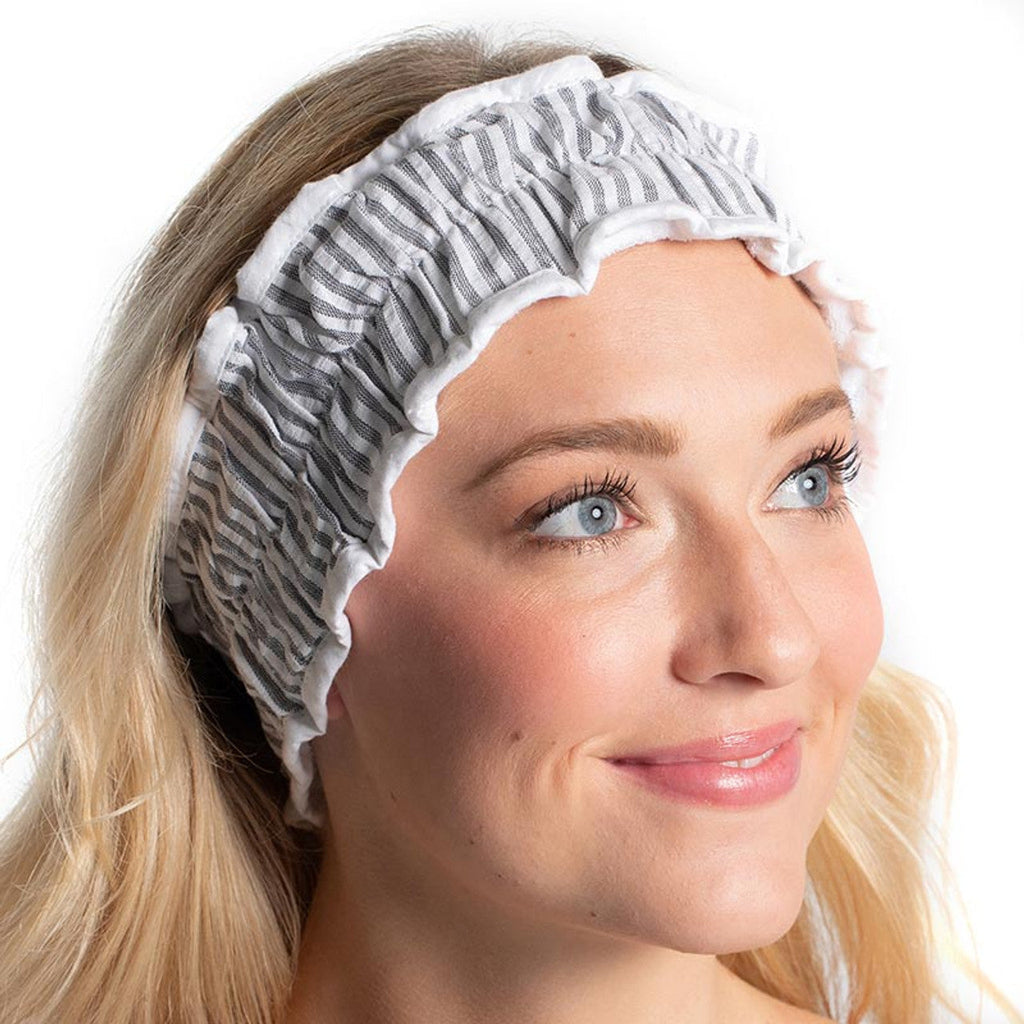 Pretty Seersucker Spa Headbands | Cozy Hair Bands For Makeup and Skincare