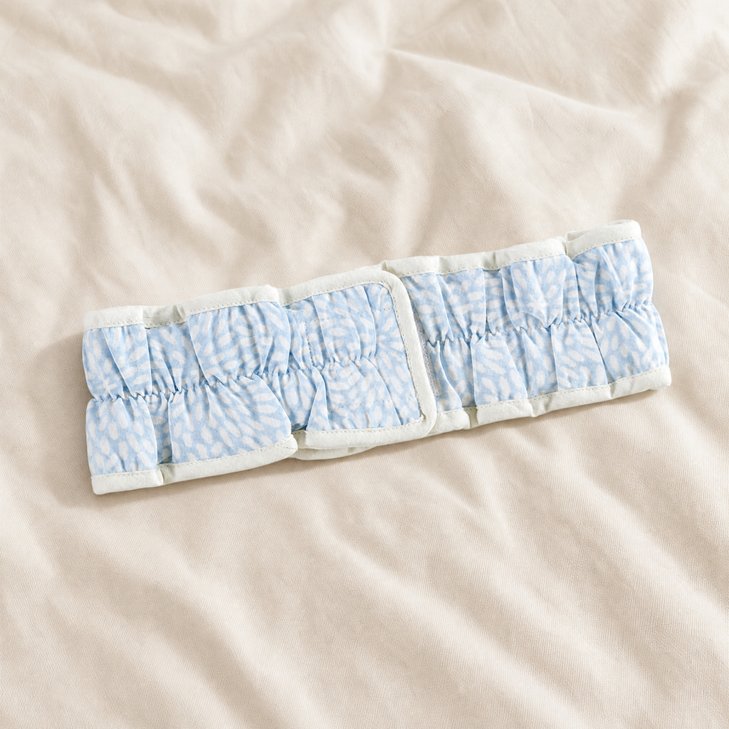 Blue Zinnia Flower Spa Headband | Hair Band for Skincare Facial After Shower