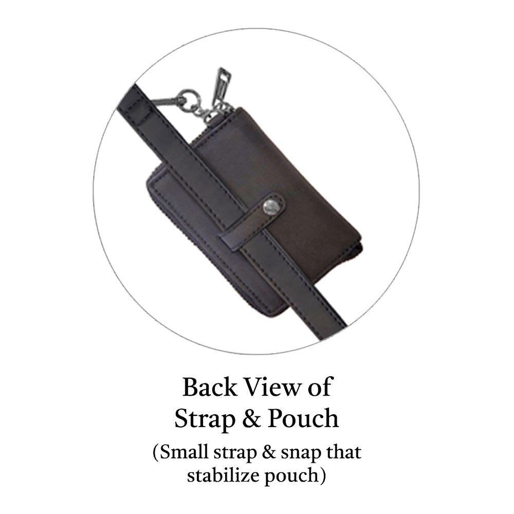 Clip & Go Strap w/Pouch Brushed Vegan Leather