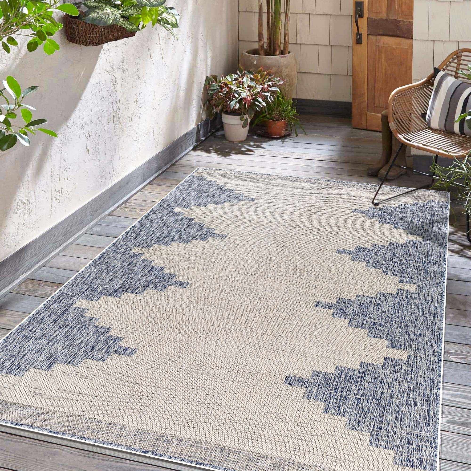 Djugun Blue Outdoor Rug - Clearance
