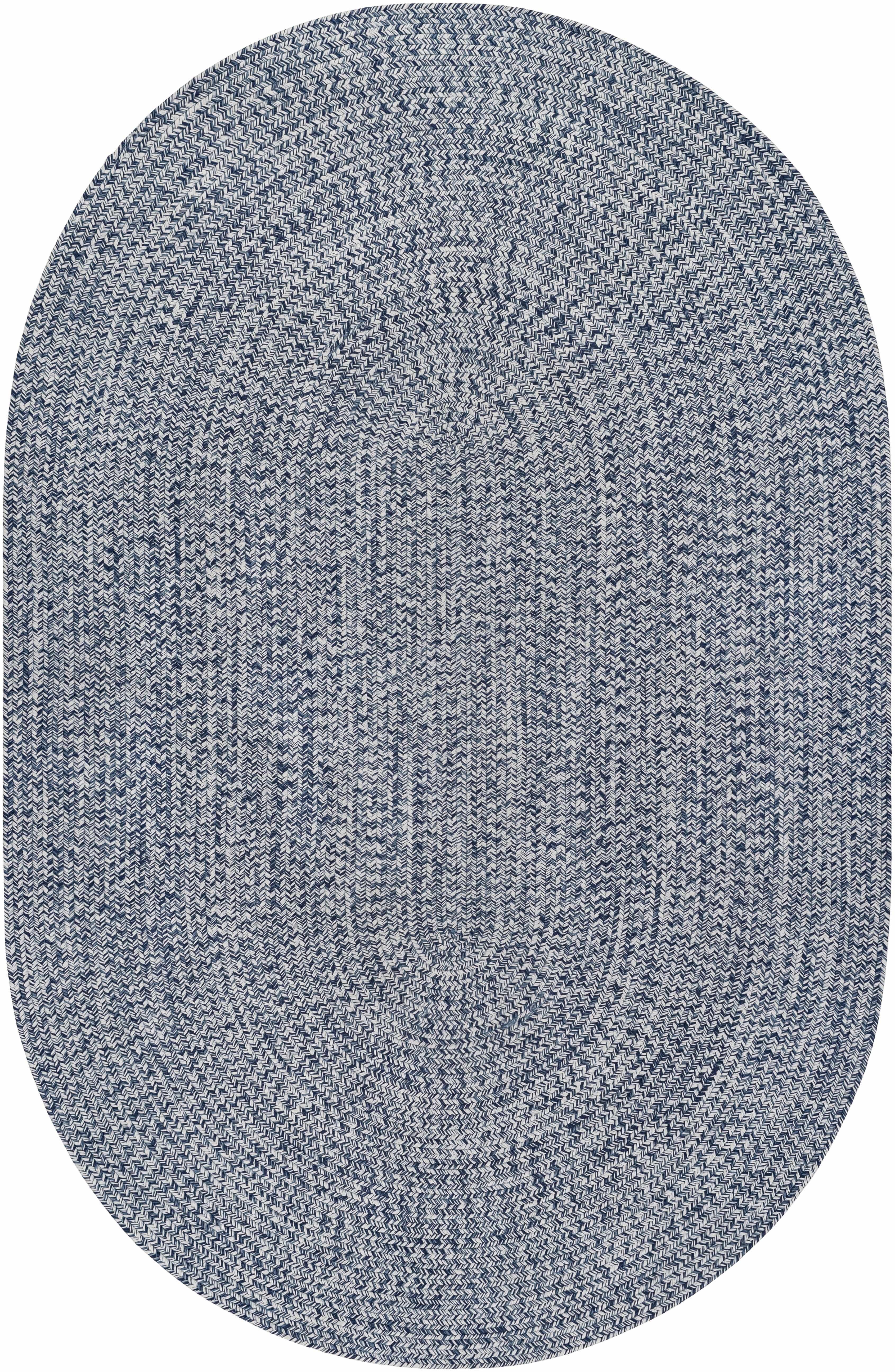 Blue Braided Faux Jute Outdoor Rug