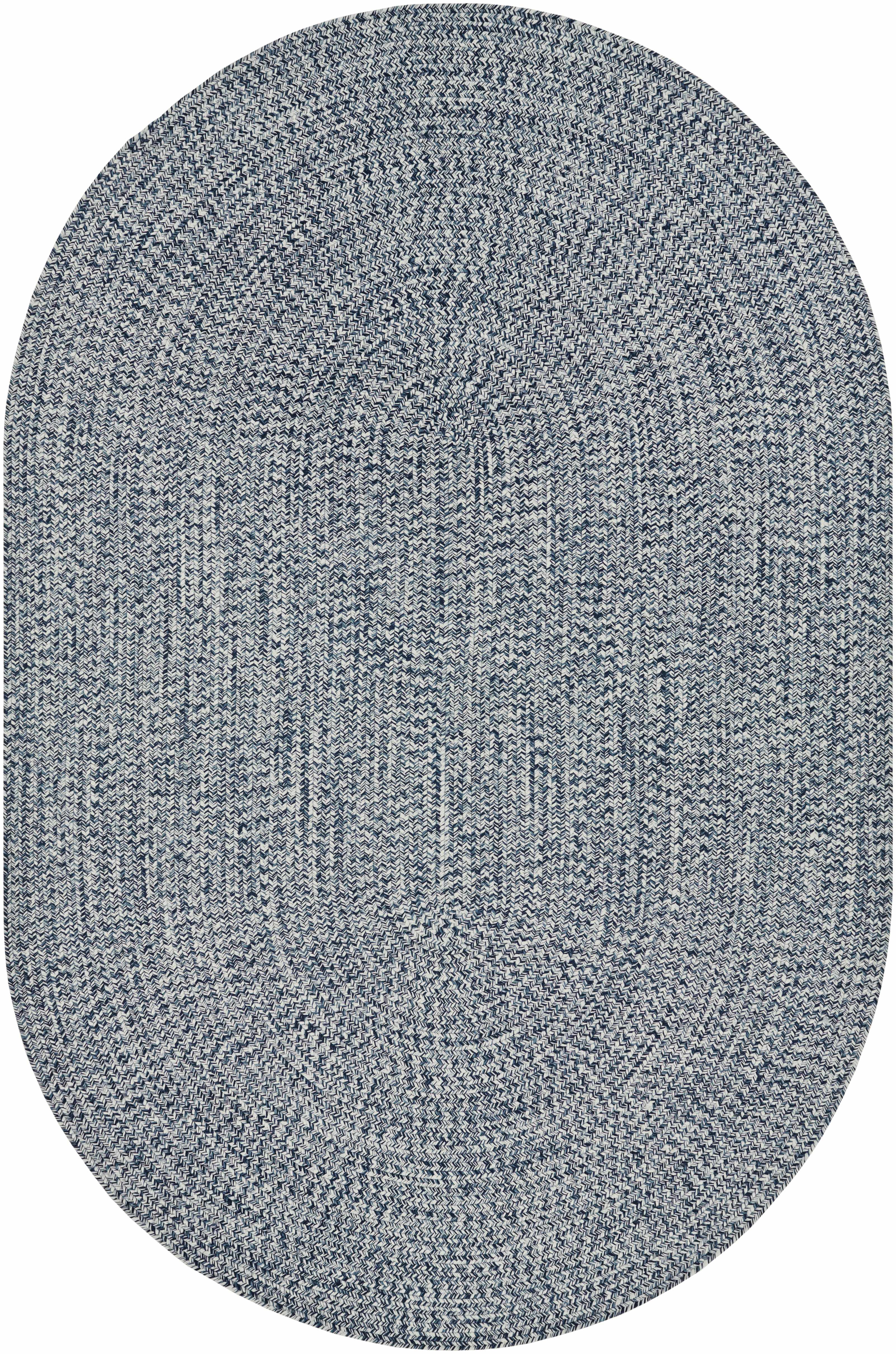 Blue Braided Faux Jute Outdoor Rug