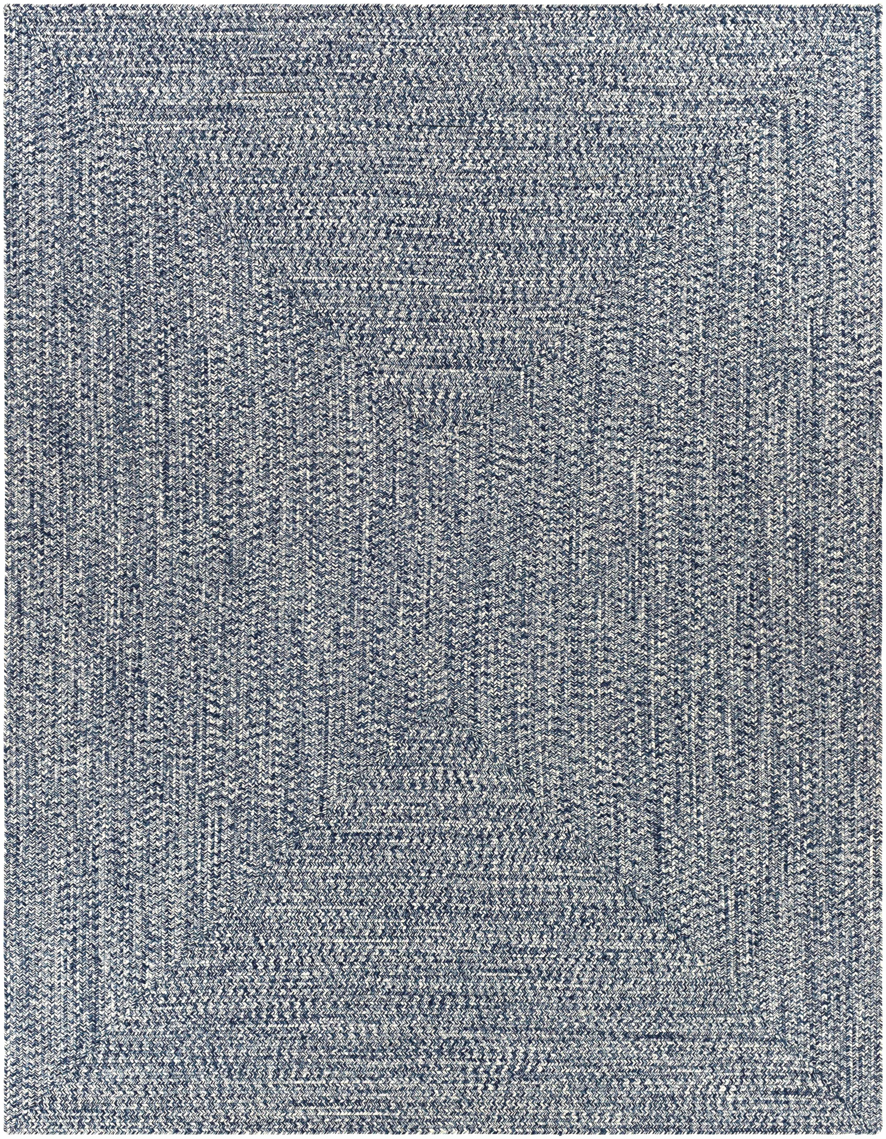 Blue Braided Faux Jute Outdoor Rug
