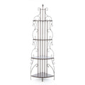 Ornate 4-Tier Metal Corner Bakers Rack Kitchen Dining Shelf
