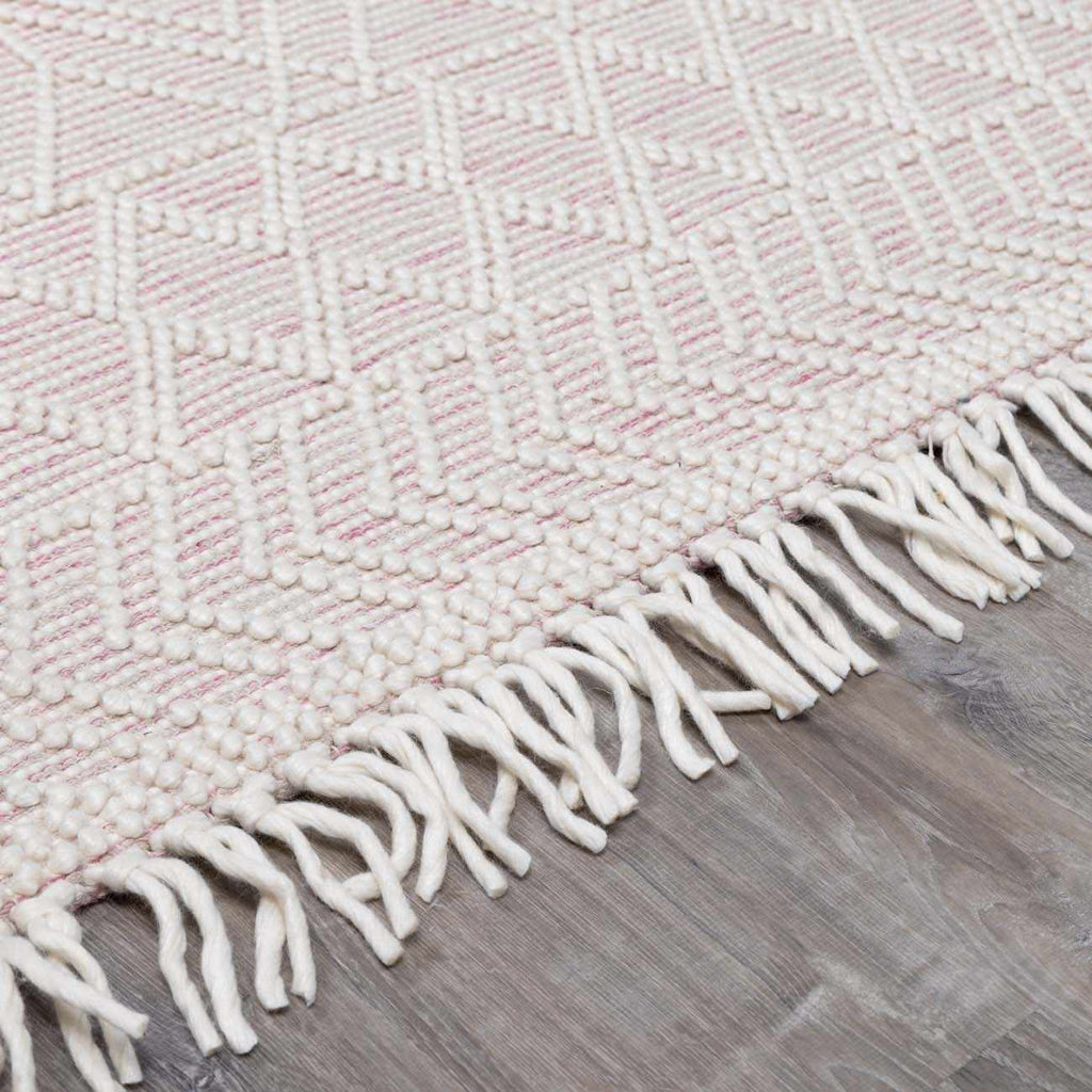 Ramsbury Soft Pink Wool Rug - Clearance