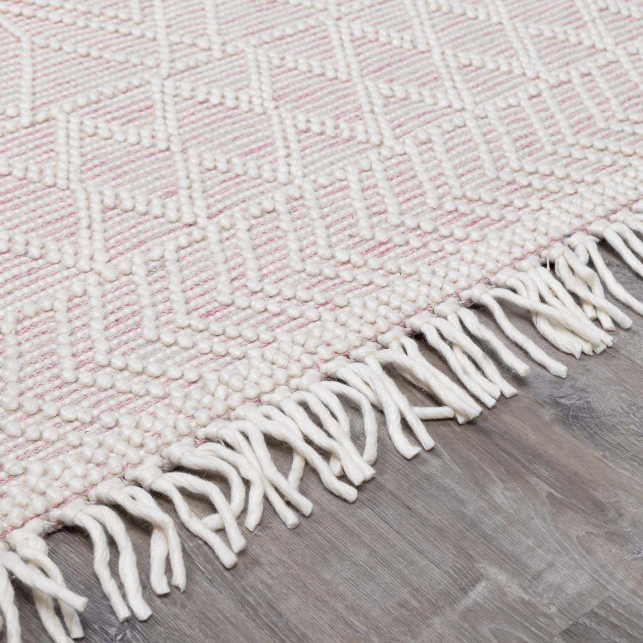 Ramsbury Soft Pink Wool Rug - Clearance