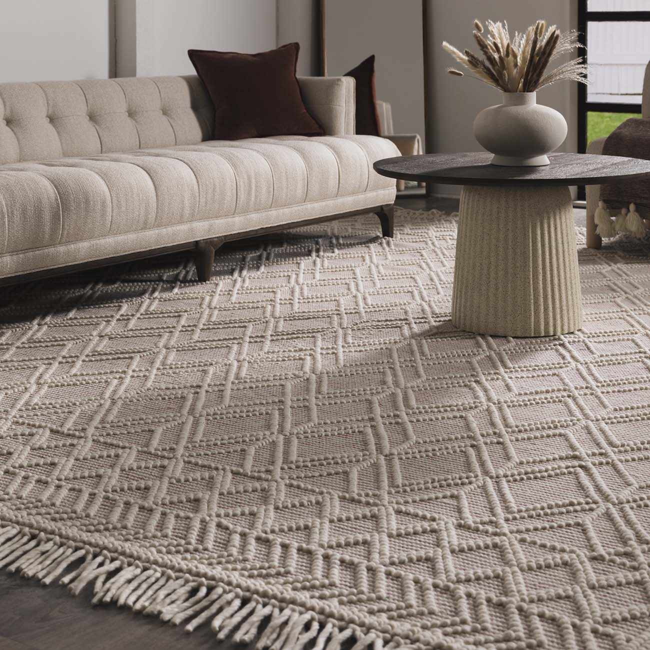 Ramsbury Soft Pink Wool Rug - Clearance