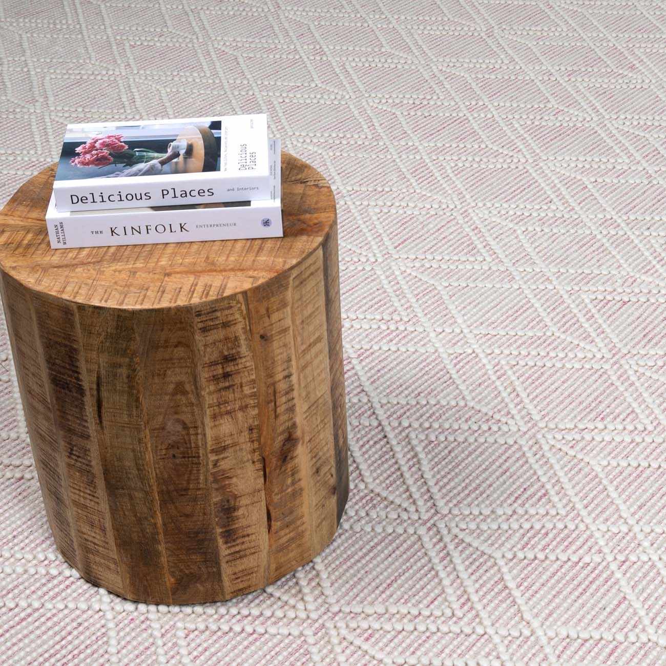Ramsbury Soft Pink Wool Rug - Clearance