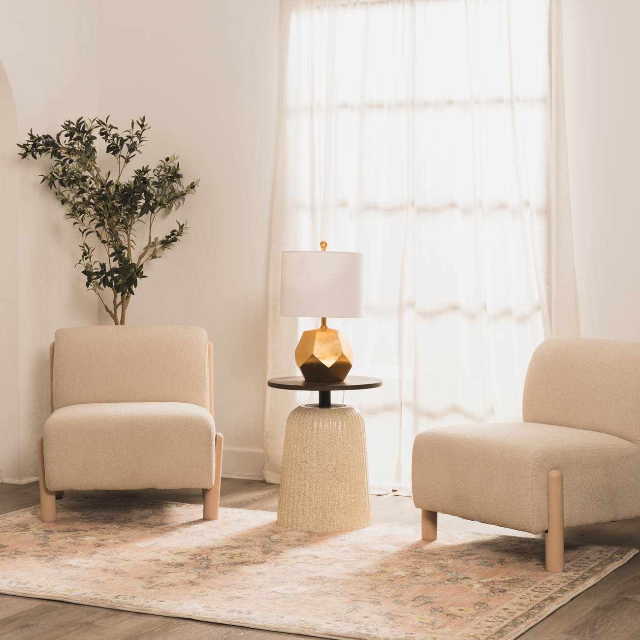Coleford Gold Geometric Table Lamp - Clearance