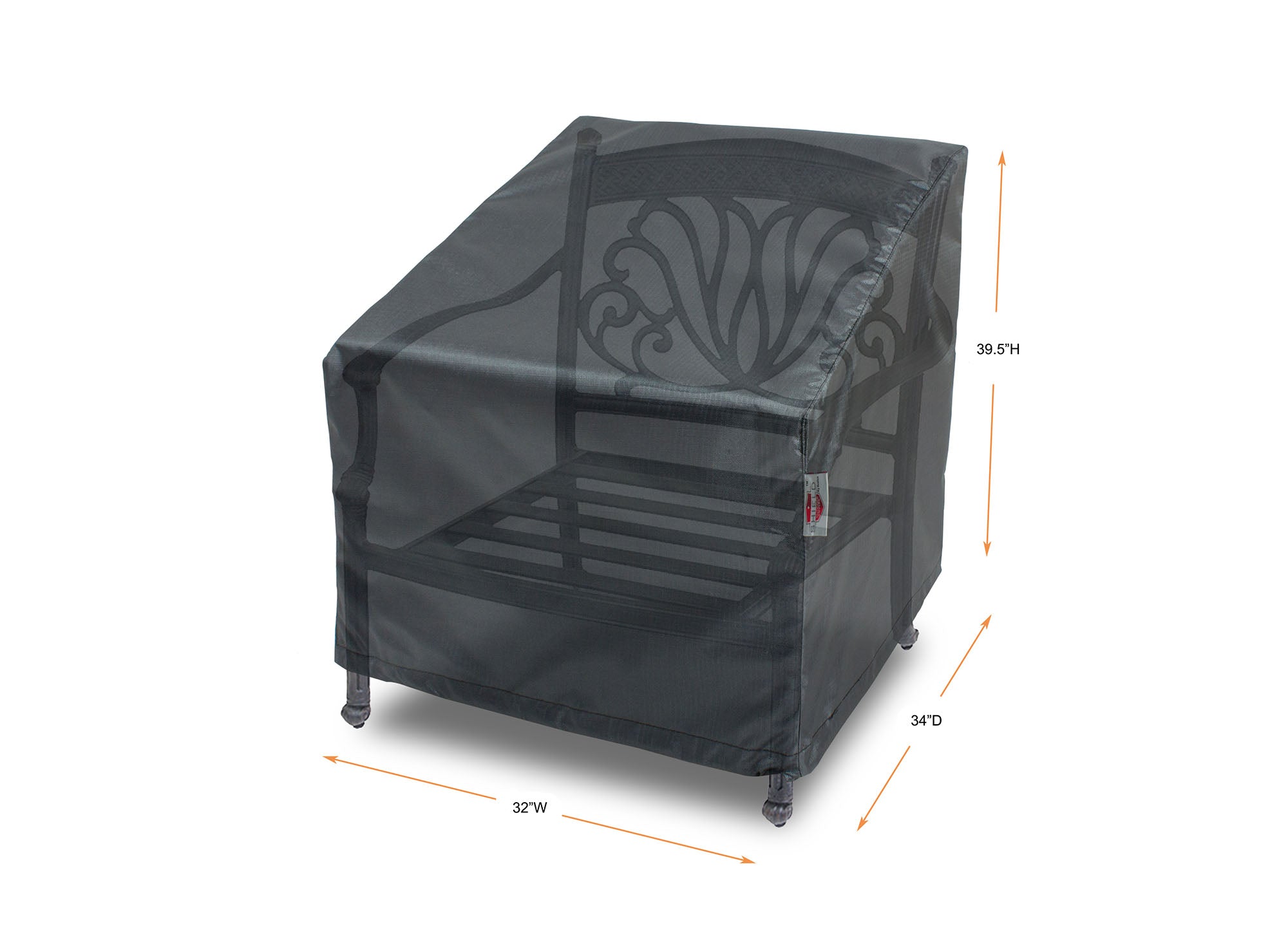 Club Large High Back Cover - 32"W x 34"D x 27"/39.5"H - Mercury