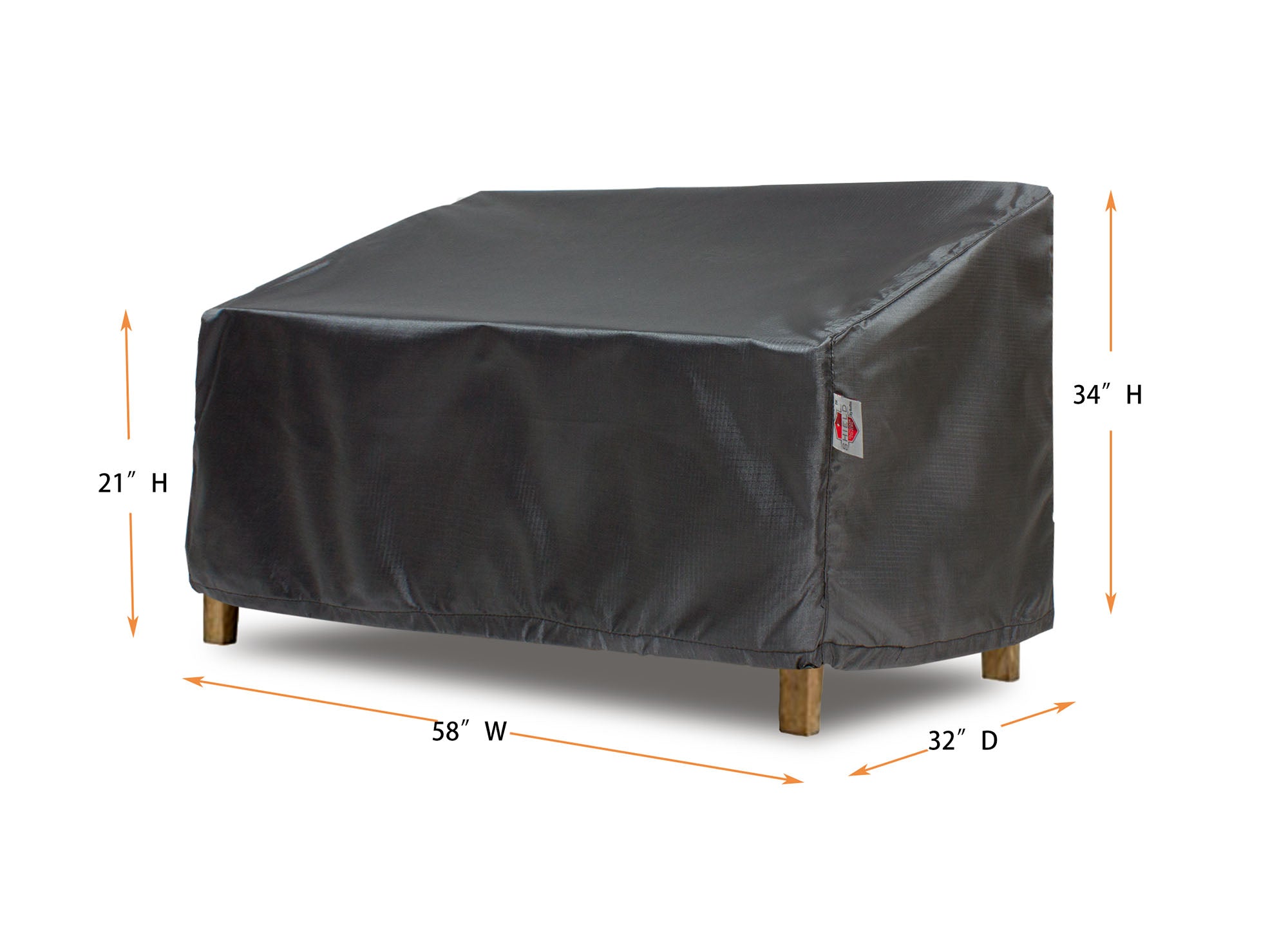 love Small Cover - 58" W x 32" D x 21''/ 34" H - Mercury