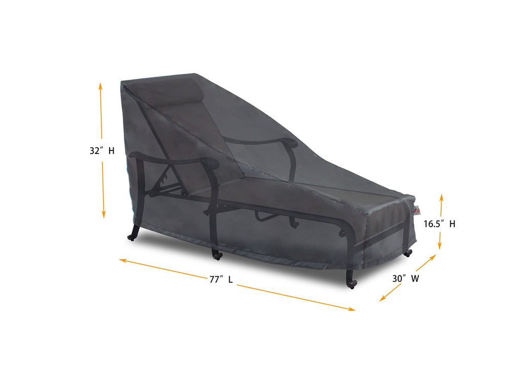 Long Chaise Lounge Cover - 77" L x 30" W x 16.5''/22.5"/32'' H - Mercury