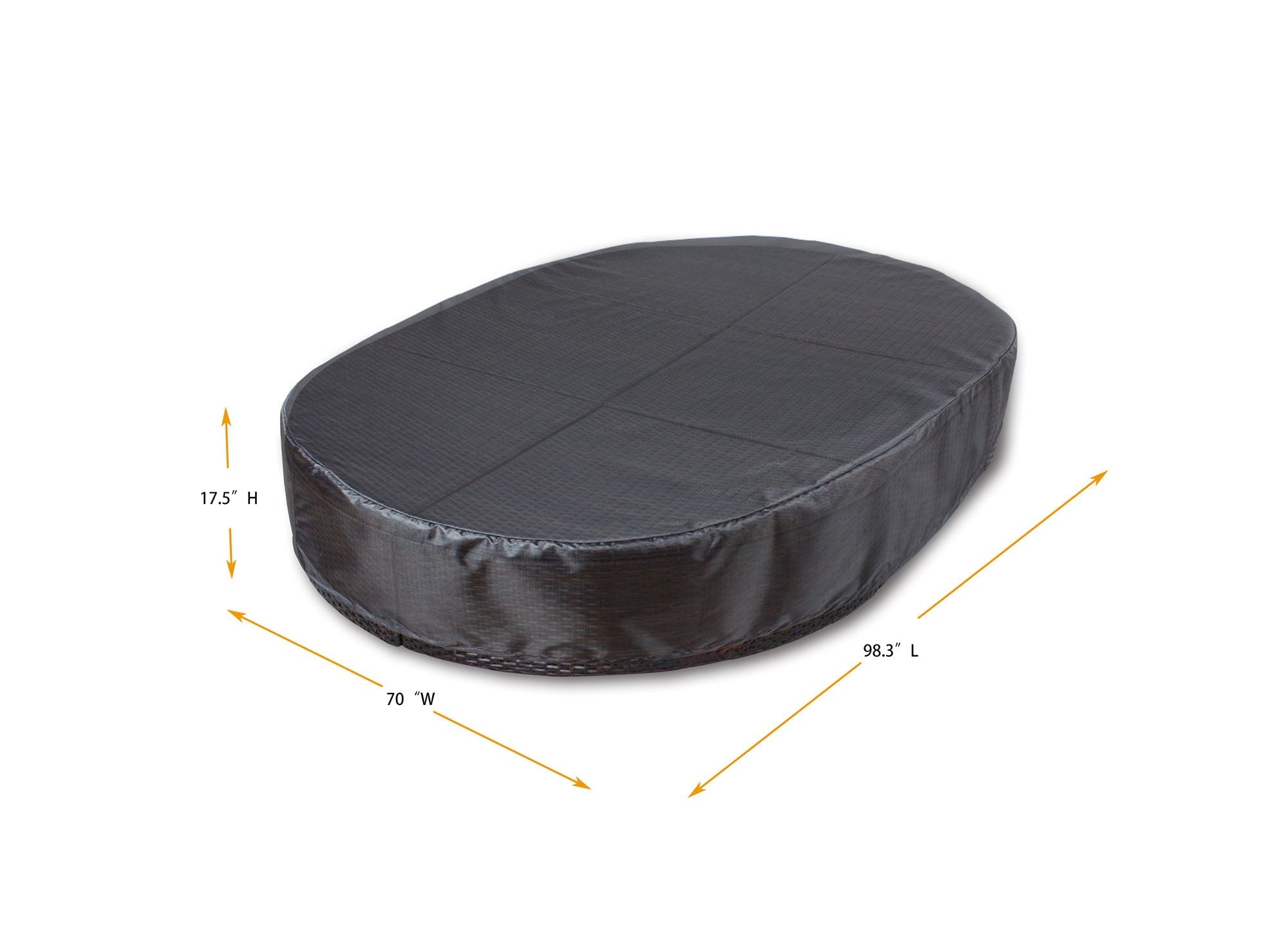 Sunbed Cover - 70" W x 98.3" L x 17.5" H - Mercury