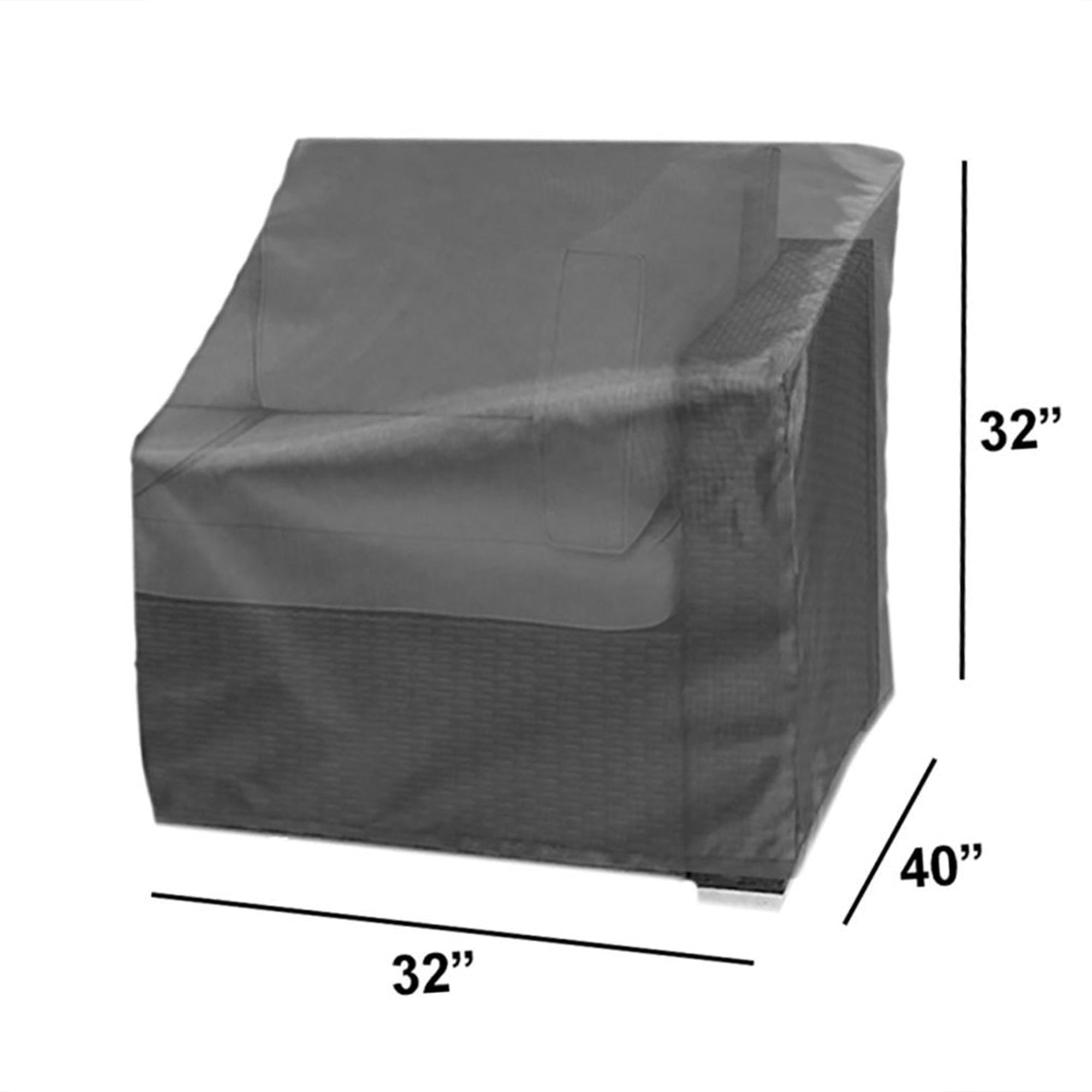 Modular Cover Right End - 32"Wx40"Dx32"H - Mercury