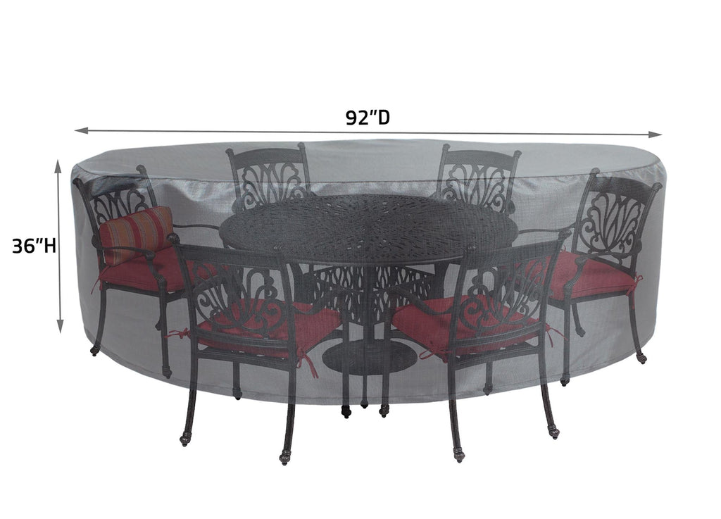 Round/Square Table Chair Cover 54" - DIA92'"x36'" - Mercury