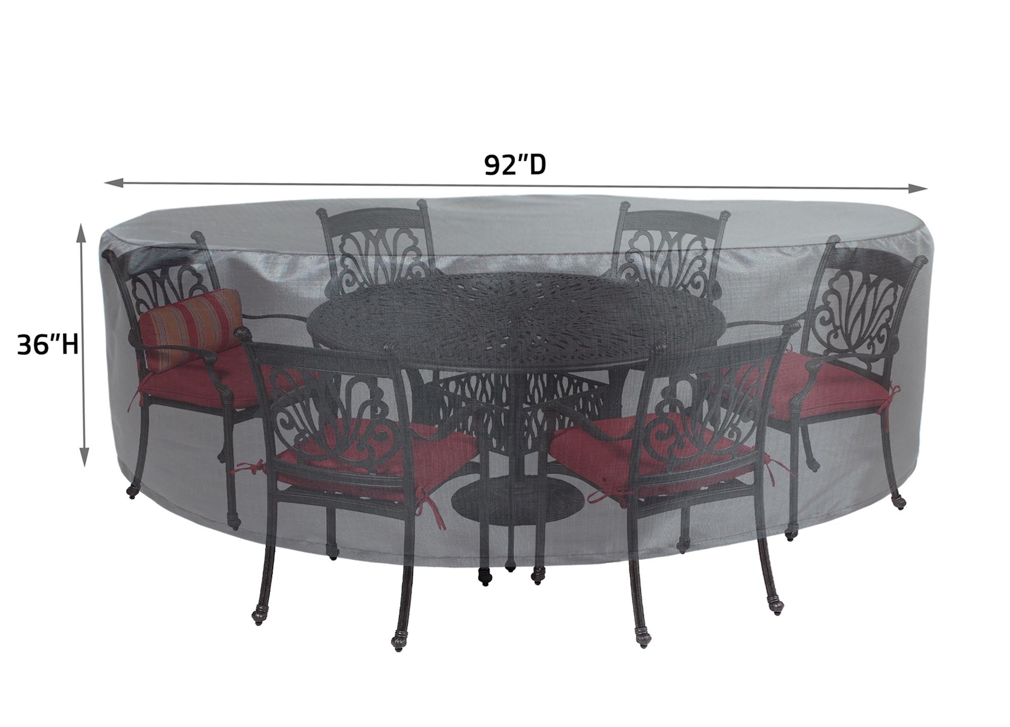 Round/Square Table Chair Cover 54" - DIA92'"x36'" - Mercury