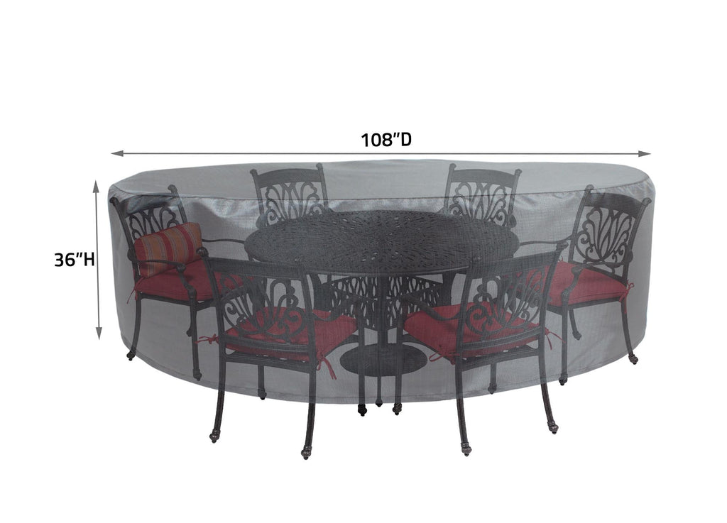 Round/Square Table Chair Cover 60" - DIA108"x36" - Mercury