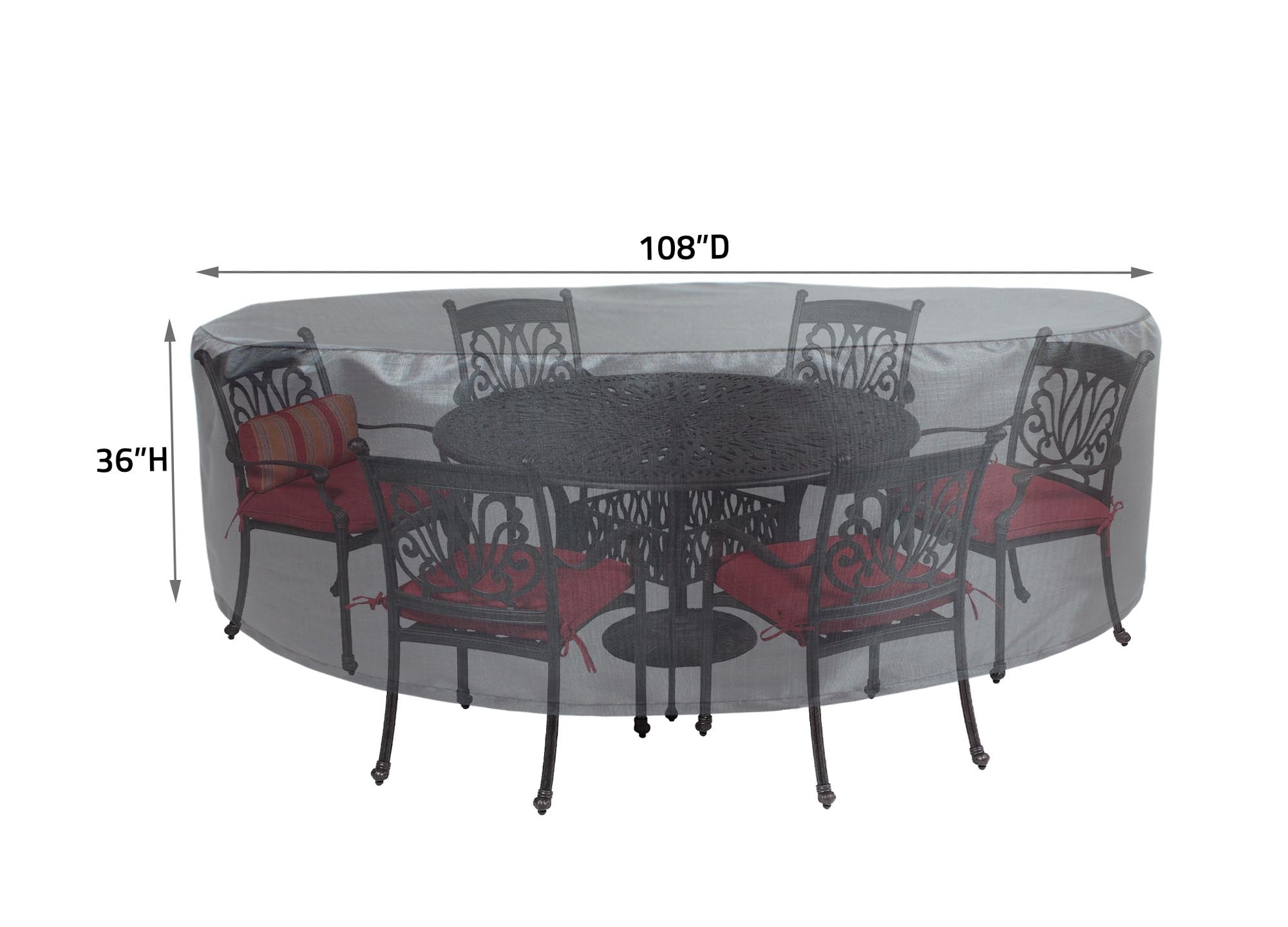 Round/Square Table Chair Cover 60" - DIA108"x36" - Mercury