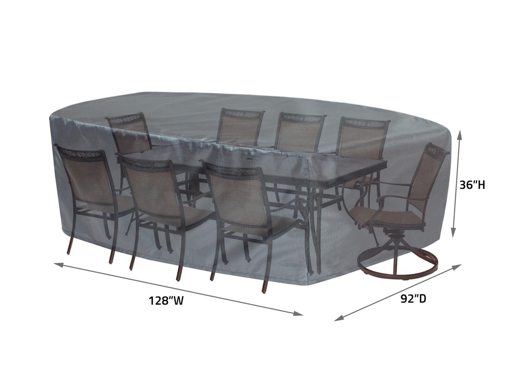 Oval/Rectangle Table Chair Cover X-Large - 92"Wx128"Dx36"H - Mercury