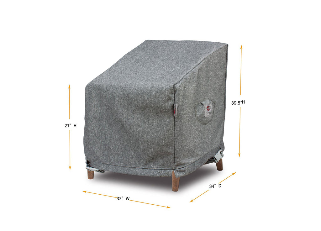 Premium Heavy-Duty High Back Club Chair Cover - 3-Layer Water & UV-Resistant, Platinum Series, 32"W x 34"D x 27"/39.5"H