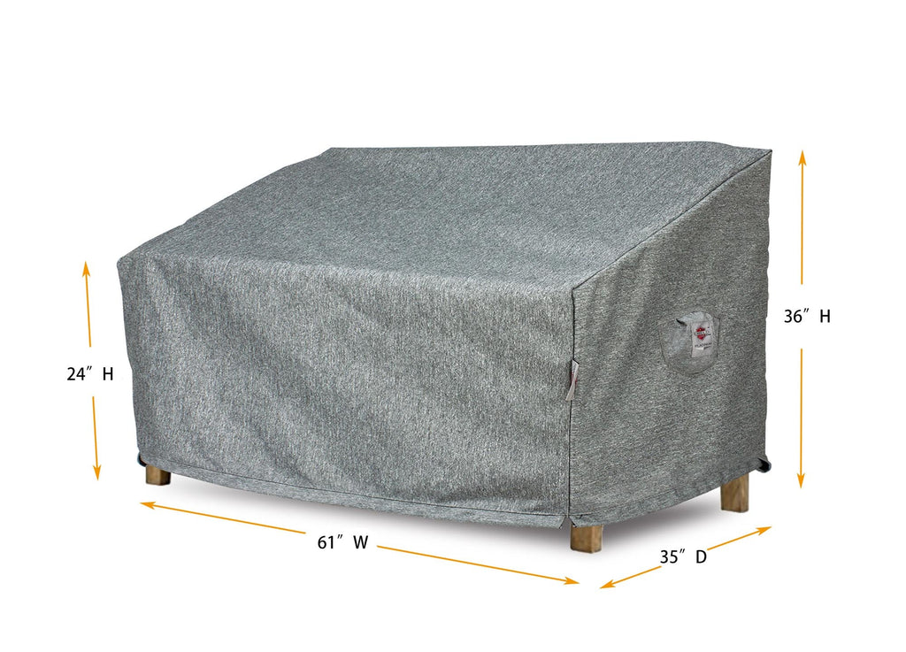 Premium Heavy-Duty Large Loveseat Cover - 3-Layer Water & UV-Resistant, Platinum Series, 62.5"W x 35"D x 24''/36"H for Outdoor Patio Furniture
