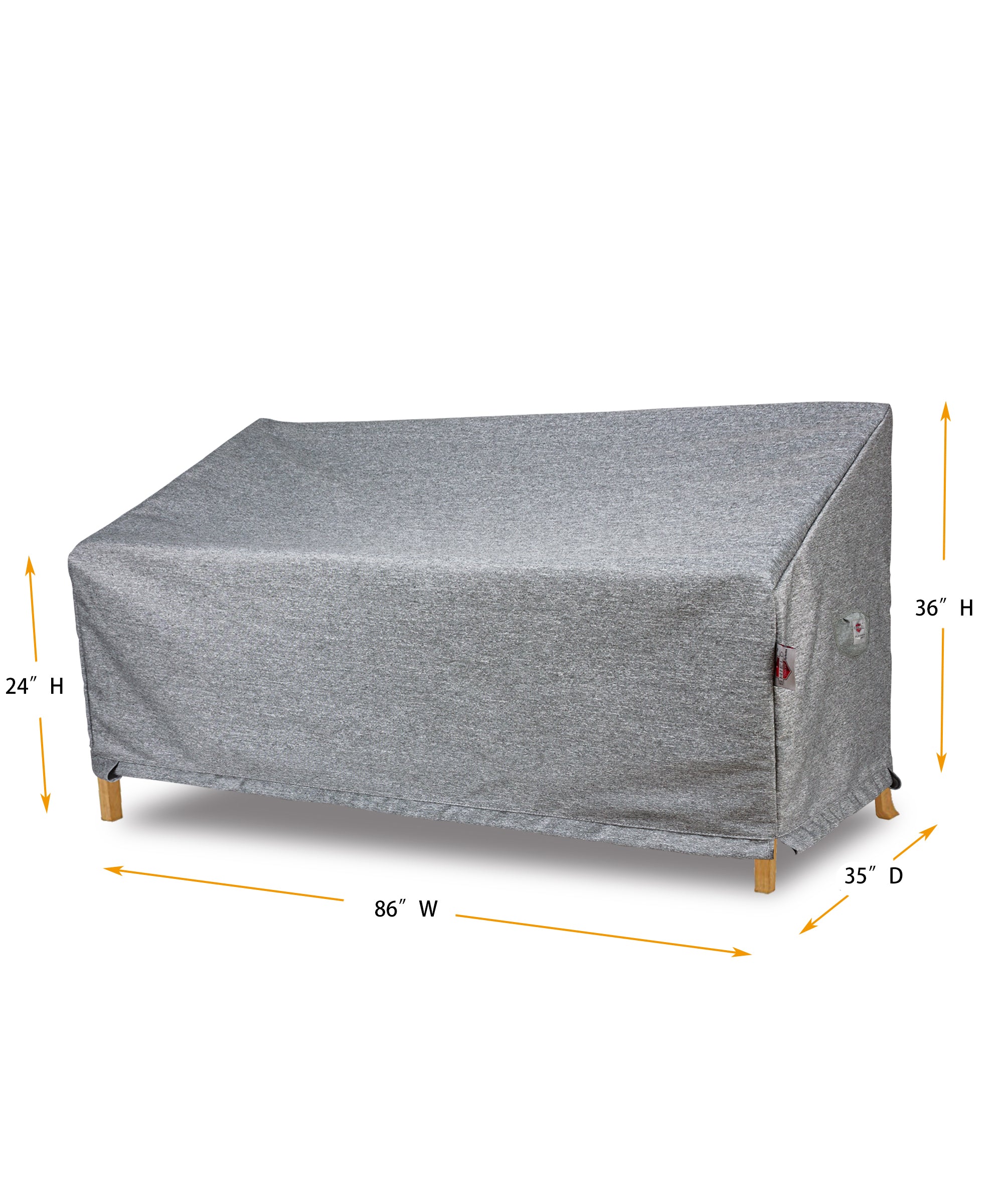 Sofa Cover Medium - 86"W x 35"D x 24''/36"H Platinum