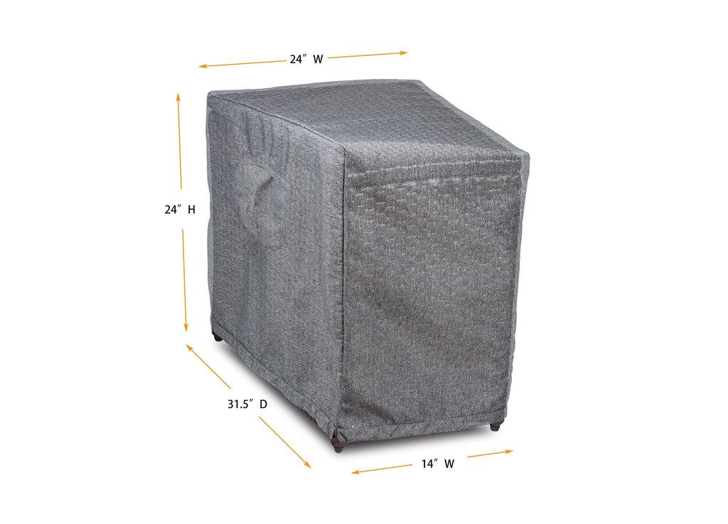 Premium Heavy-Duty Circular Accent Table Cover, Platinum Series, 15.5"(F)/26"(B)W x  31.5"D x 24.5H