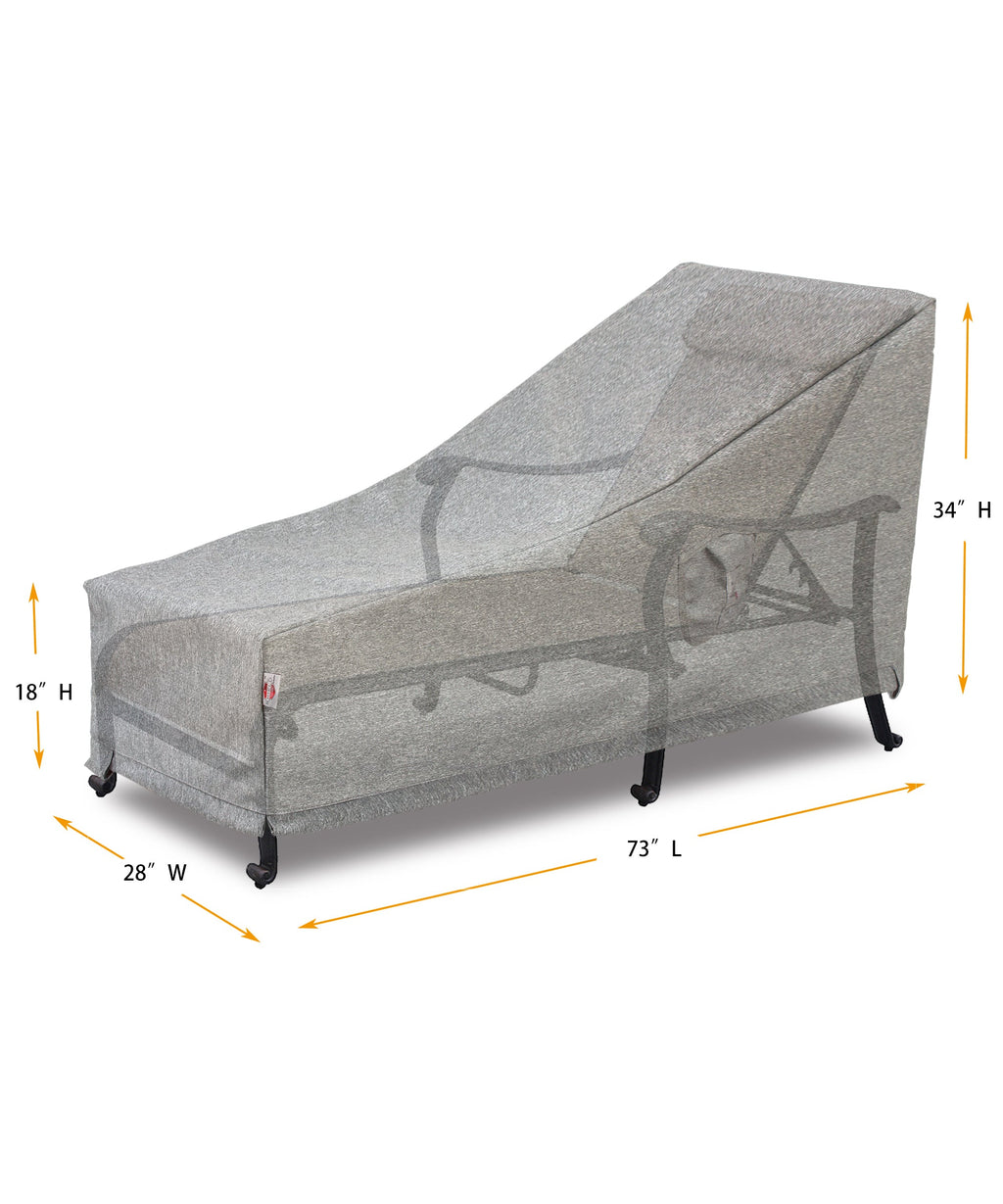 Premium Heavy-Duty Chaise Lounge Cover - 3-Layer Water & UV-Resistant, Platinum Series, 73"W x 28"D x 18''/22.5"/37''H for Outdoor Patio Furniture