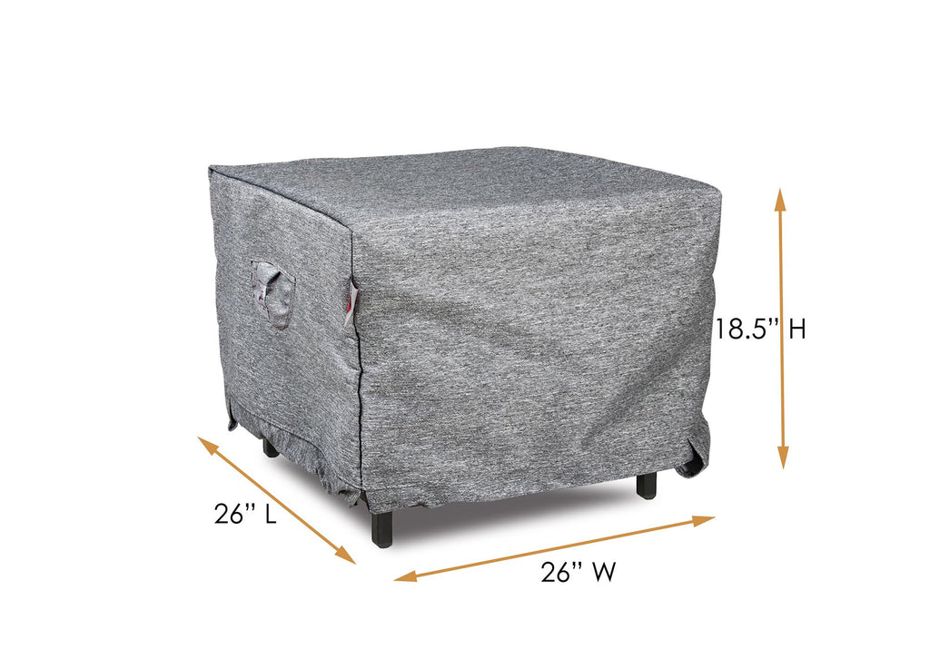 Premium Heavy-Duty Accent Table Cover, Platinum, 26"Wx 26"D x 21"H