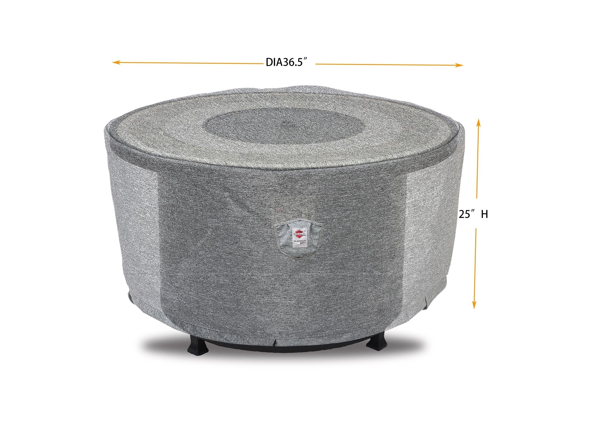 Premium Heavy-Duty Round Fire Table Cover, Platinum Series, 36.5'Dia'x25''H