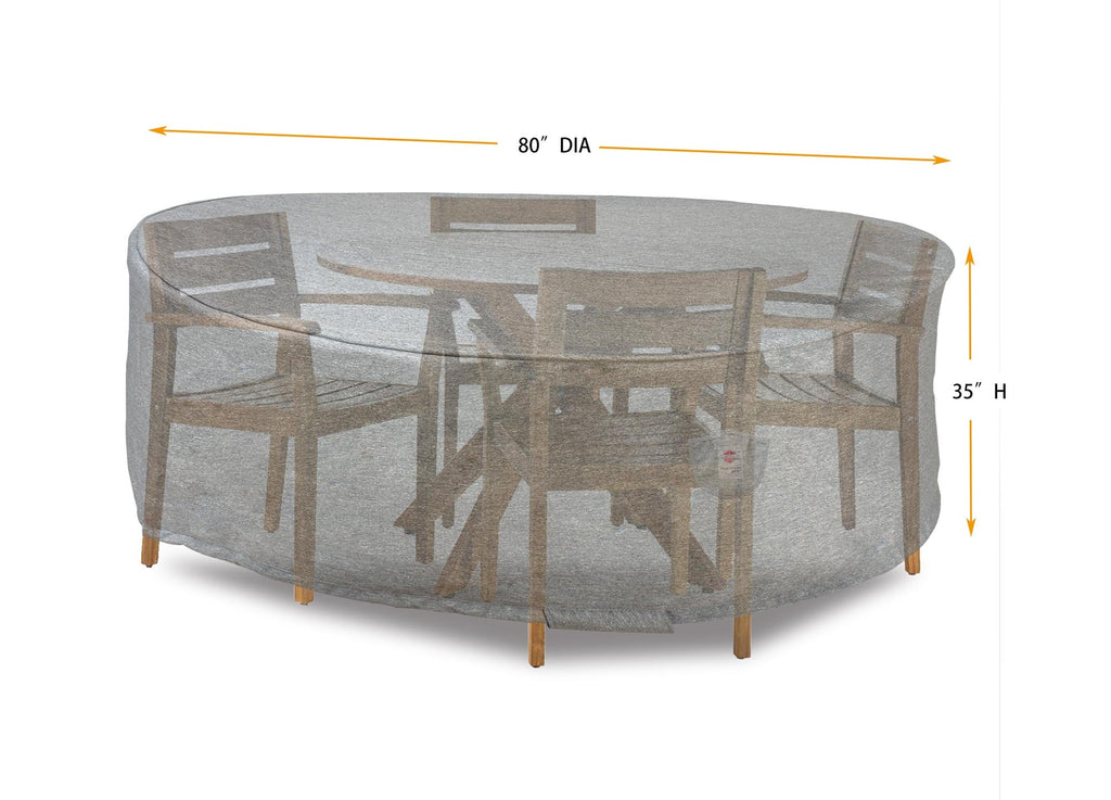 Premium Heavy-Duty Round Dining Set Cover, Platinum Series, 80"Dia x 35"H