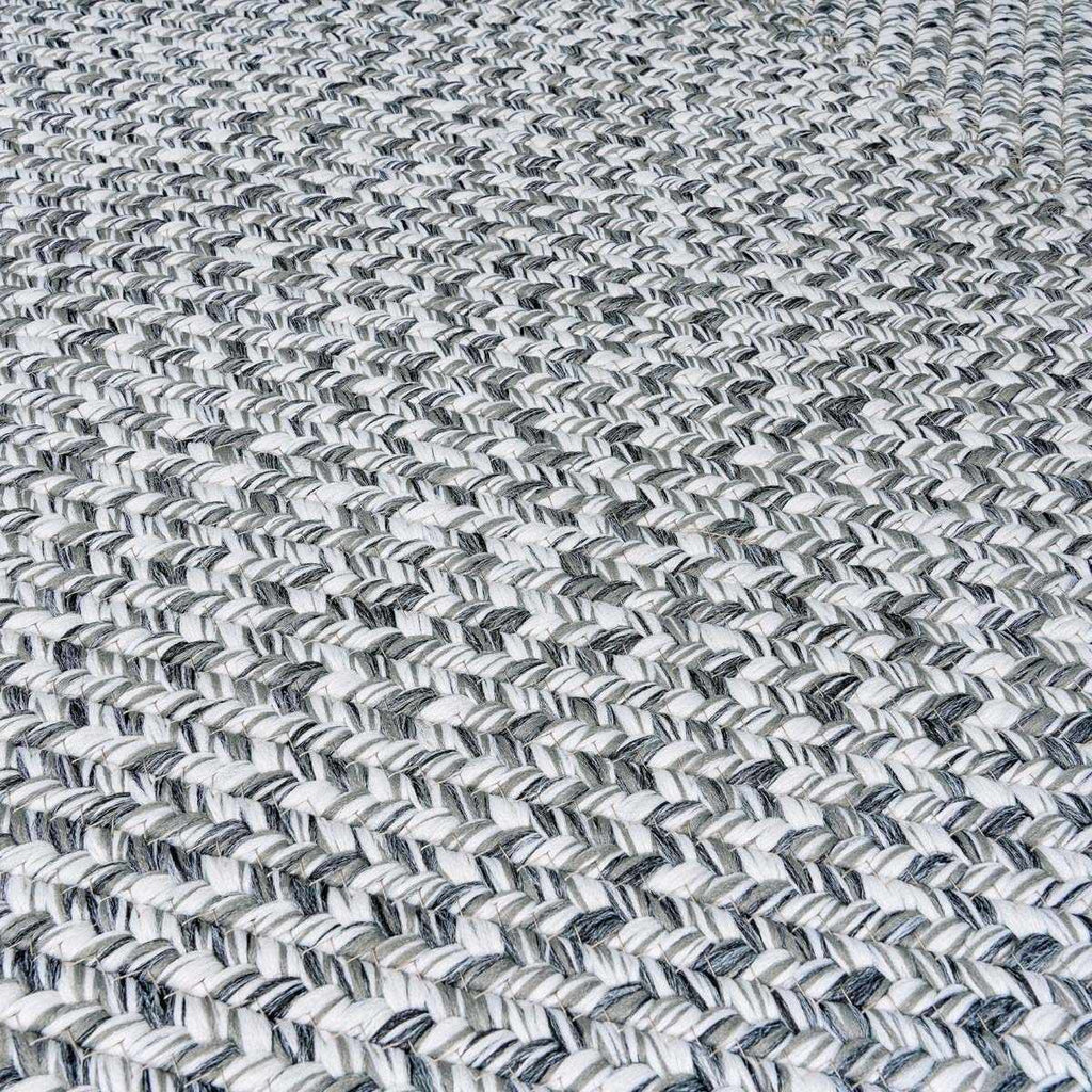 Cream Charcoal Braided Faux Jute Outdoor Rug