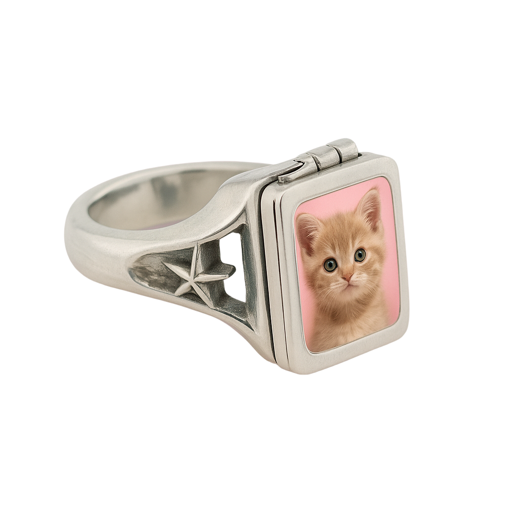 custom photo locket ring
