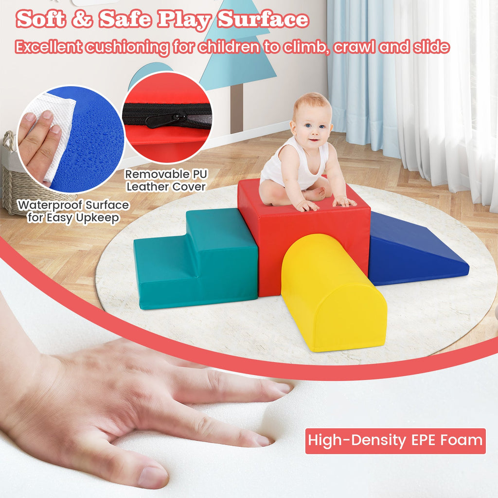Climb and Crawl Foam Block Play Set for Infant Baby-Red