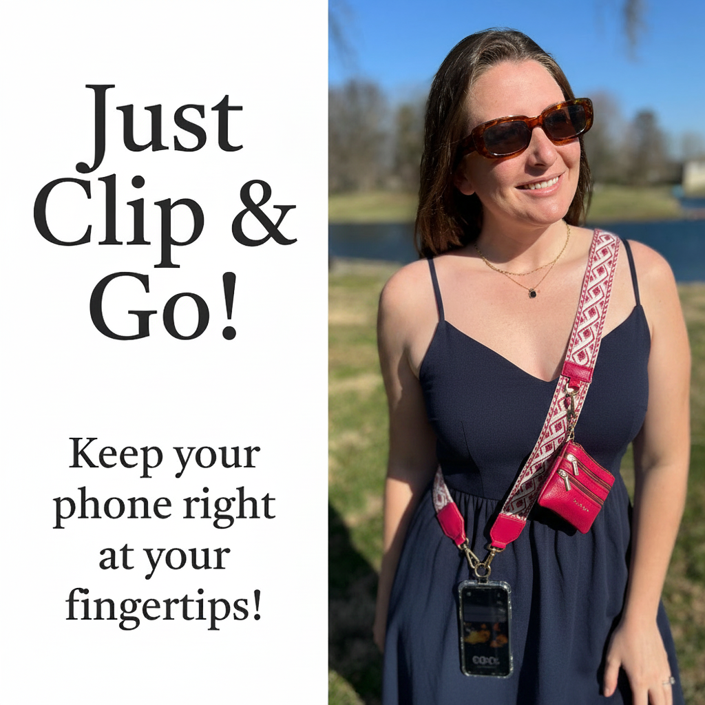 Clip & Go Strap w/Zippered Pouch XOXO