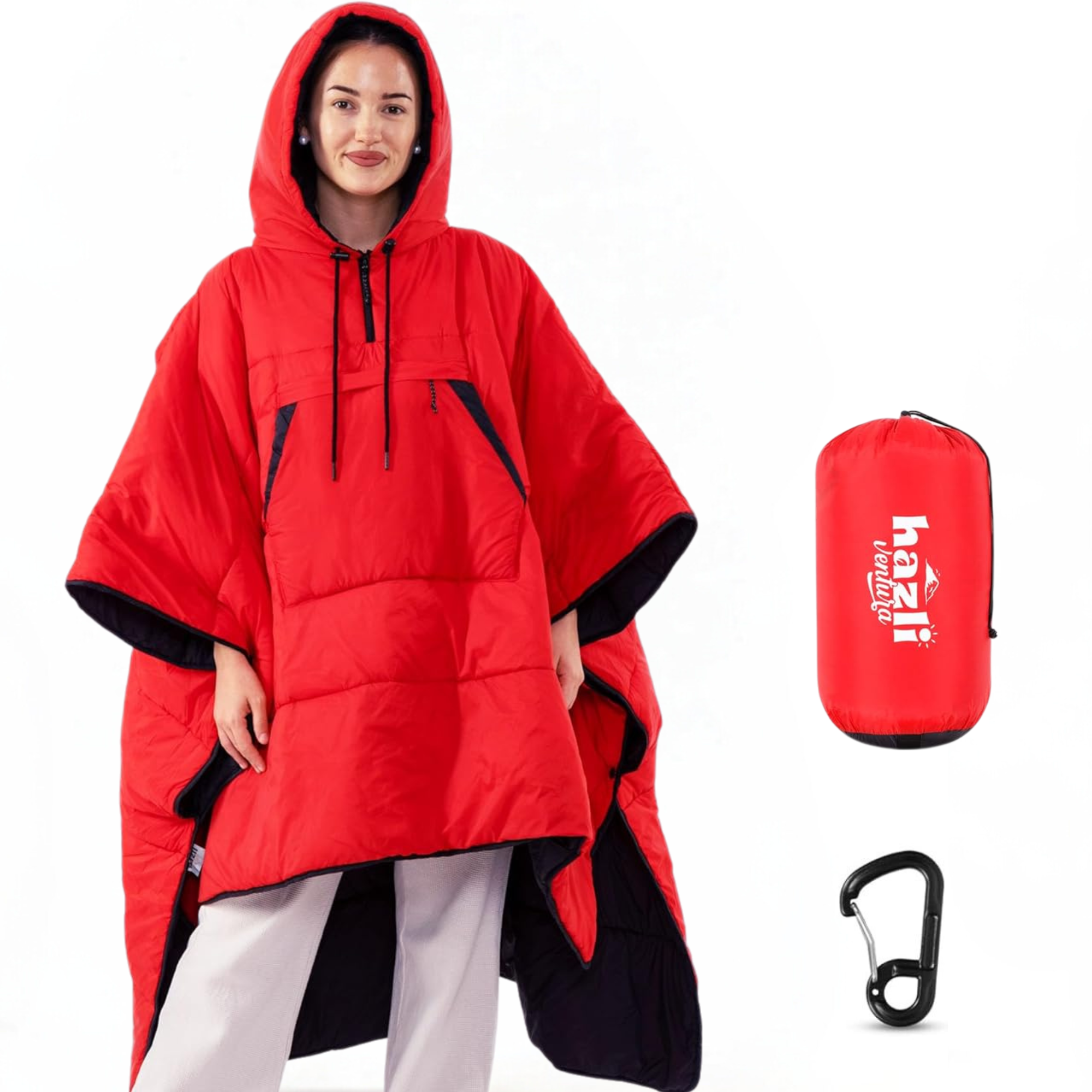 Wearable Poncho Blanket | Hooded Windproof Stadium Blanket | Camping & Outdoor for Men & Women