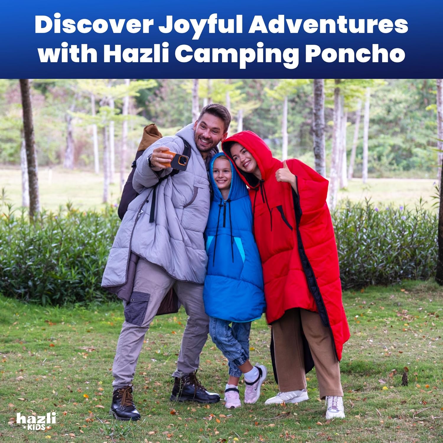 Wearable Poncho Blanket | Hooded Windproof Stadium Blanket | Camping & Outdoor for Men & Women
