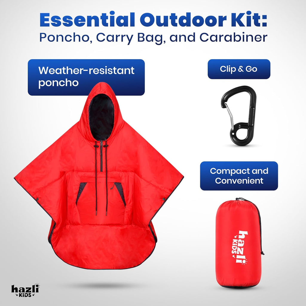 Wearable Poncho Blanket | Hooded Windproof Stadium Blanket | Camping & Outdoor for Men & Women