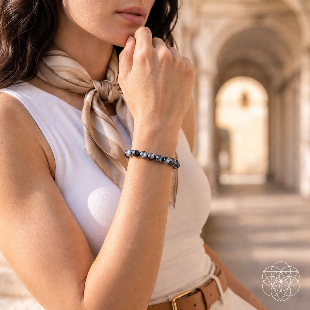 The Empath’s Cord Cutter – Black Moonstone Bracelet