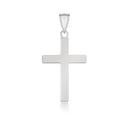 14k White Gold Flat Design Cross Pendant