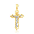 14k Two- Tone Gold Cross Pendant