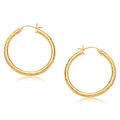 14k Yellow Gold Hoop Earring with Diamond-Cut Finish (30 mm Diameter)