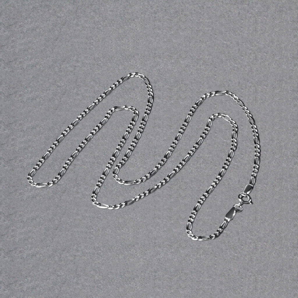 14k White Gold Solid Figaro Chain 1.9mm