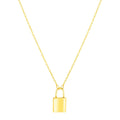 14k Yellow Gold Padlock Necklace